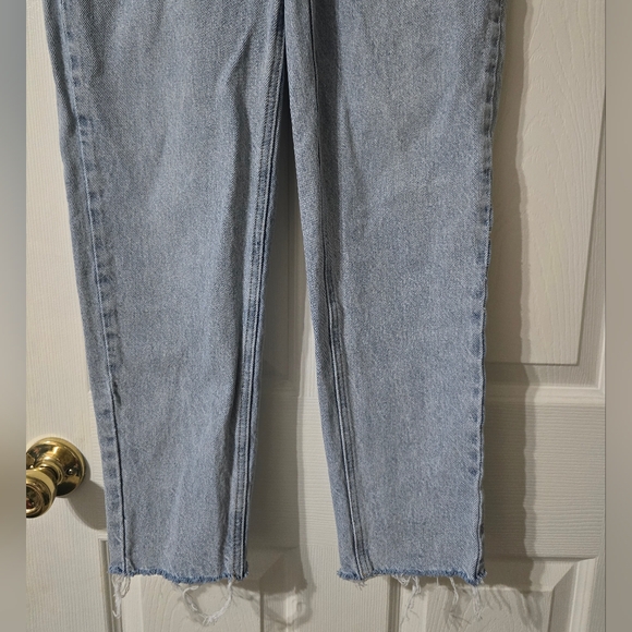 PacSun Light Blue Ultra High Waisted Slim Fit Jeans, Button Fly, Raw Hem, EUC! - Picture 3 of 13